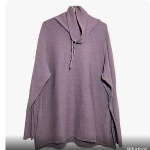 Artisan Knitted Tunic Purple Thumbhole Sweater Tunic Sz 1X